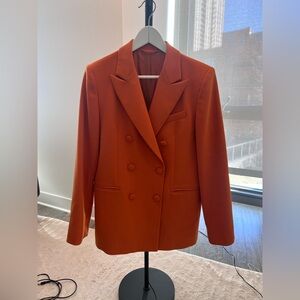 & OTHER STORIES Orange Fitted Blazer Size 4
